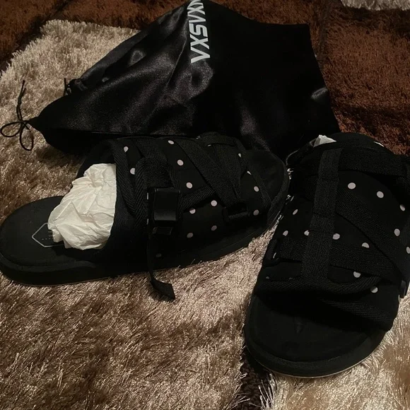 Black Satin and Polka Dot Sandals VXSVXM Draco Slides Amazon.com | Draco DracoSlides Remastered Slides for Men and  main image 2